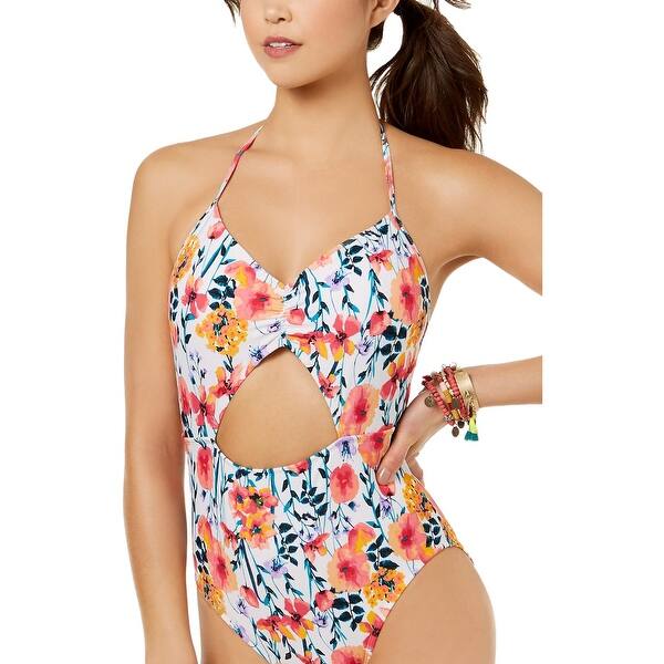 Shop Hula Honey Juniors In Such A Fleury Halter One Piece Swimsuit