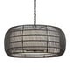 preview thumbnail 1 of 6, Golden Lighting 6806-6 Everly 6 Light 28" Wide Drum Chandelier Matte Black / Modern Black Rattan