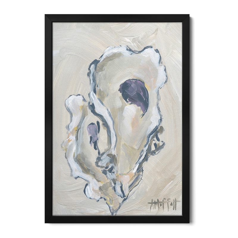 Beige Oyster II Premium Framed Poster by April Moffatt - Black - 32x24x1