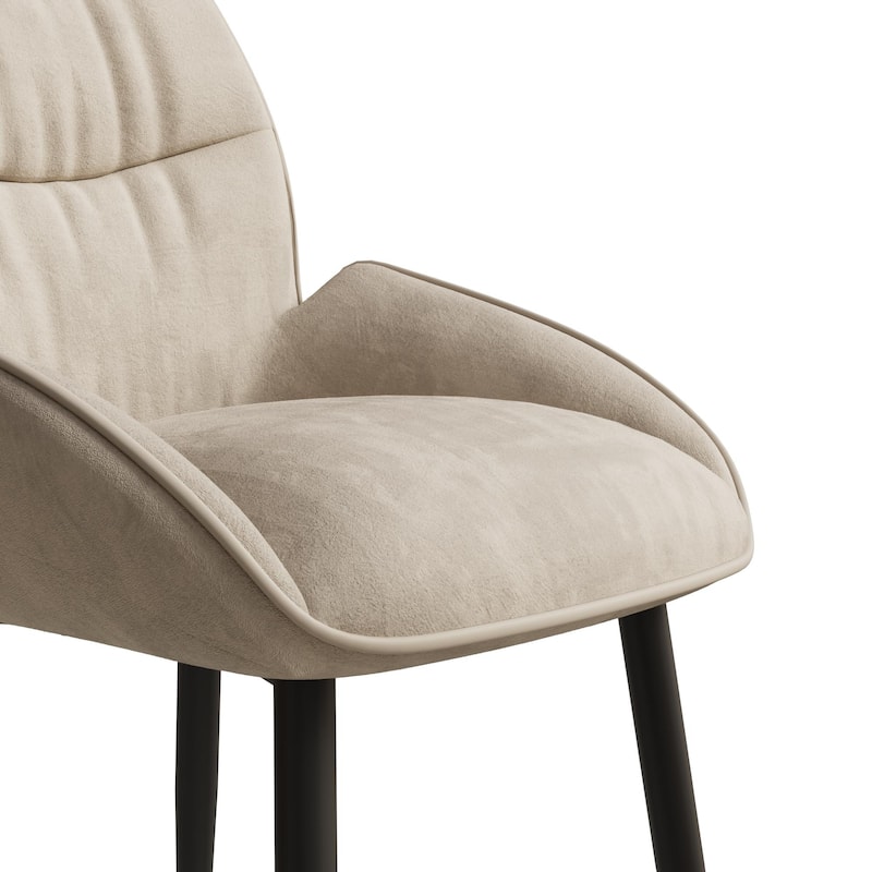 Dining Chairs Set of 2, Velvet Accent Chair Modern Kitchen Arm Chairs Upholstered Chair with Metal Legs for Kitchen