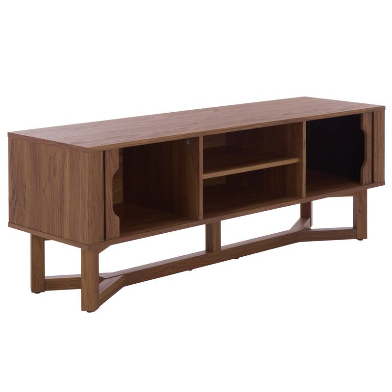 SAFAVIEH Home Ilyum 2-Shelf Tambour Doors Sideboard/Media Stand - 55"W x 16"D x 20"H