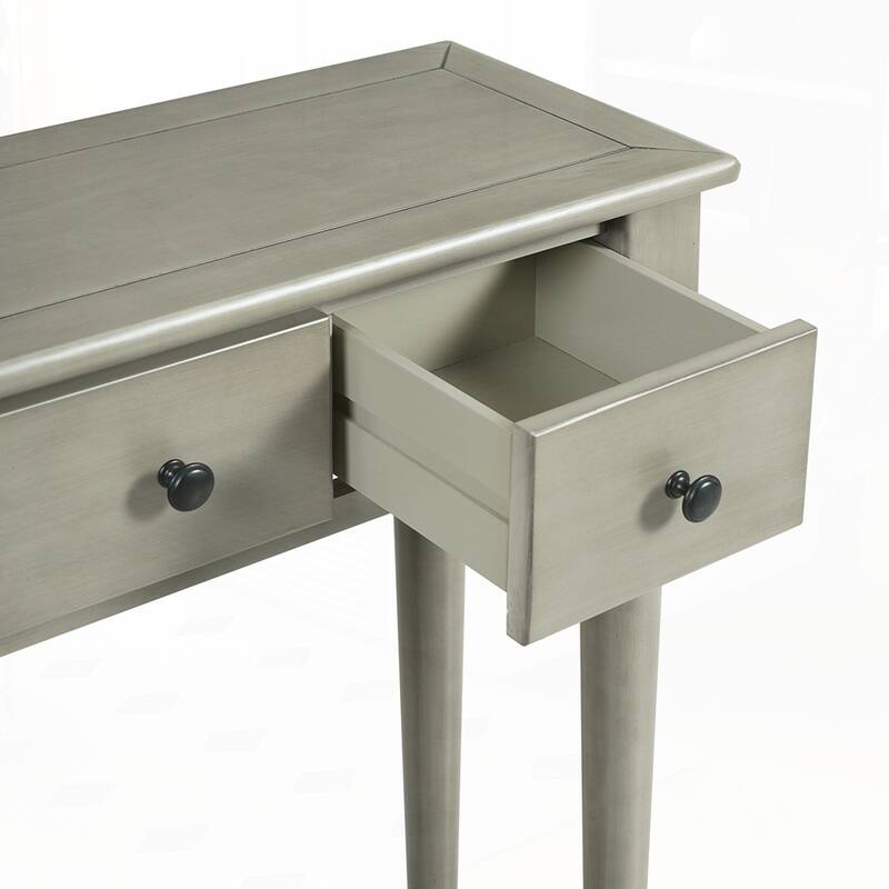 Retro Console Table with Open Shelf and 4 Drawers for Entryways