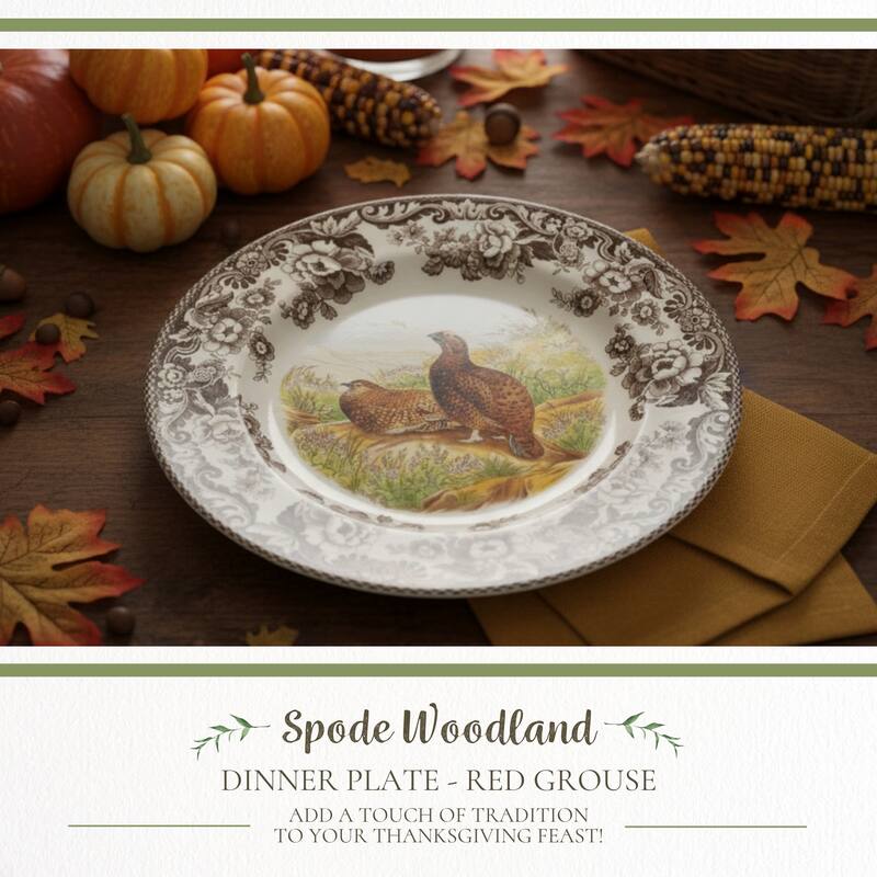 Spode Woodland Dinner Plate Birds Motif - 10.5