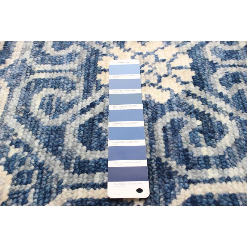 ECARPETGALLERY Hand-knotted Mystique Blue Wool Rug - 2'8 x 9'11