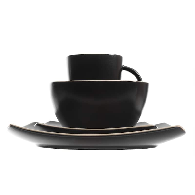 Gibson Soho Lounge Square 16pc Dinnerware Set - Matte Finish