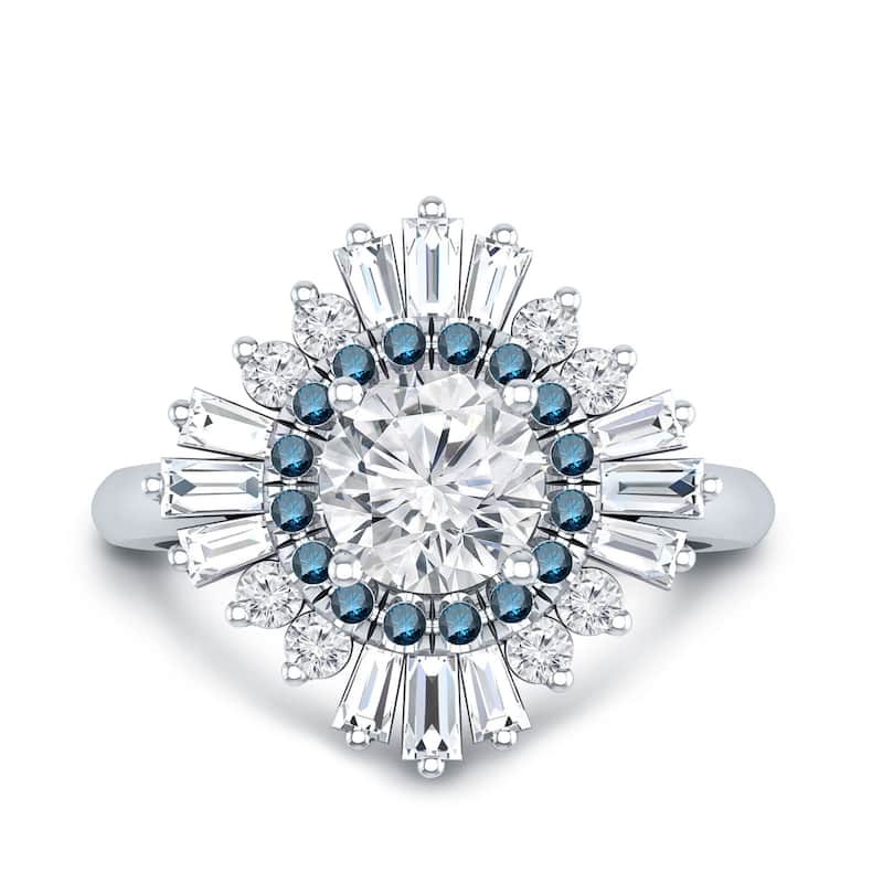 Auriya 14k Gold 1 1/2ctw Ballerina Halo Diamond Engagement Ring Certified (G-H, VS1-VS2) - White - 4.5