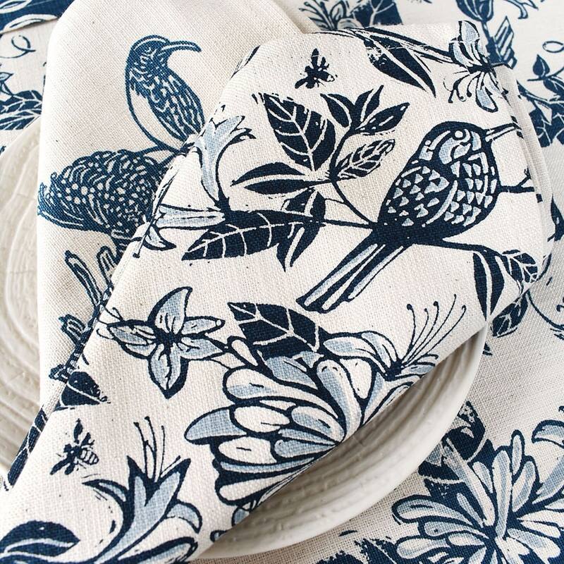French Home Set of 4 Honeysuckle Napkins - Indigo