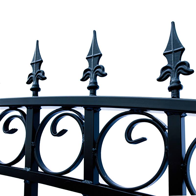 ALEKO London Style Slide Single Steel Driveway Gate 18 ft with Pedestrian Gate