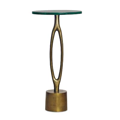 Carson Carrington Brass White Accent Table