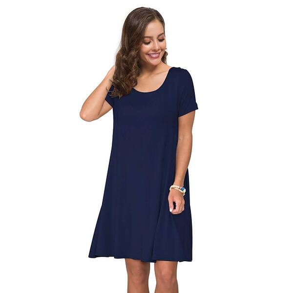 Shop Korsis Women S Summer Casual T Shirt Dresses Short Sleeve