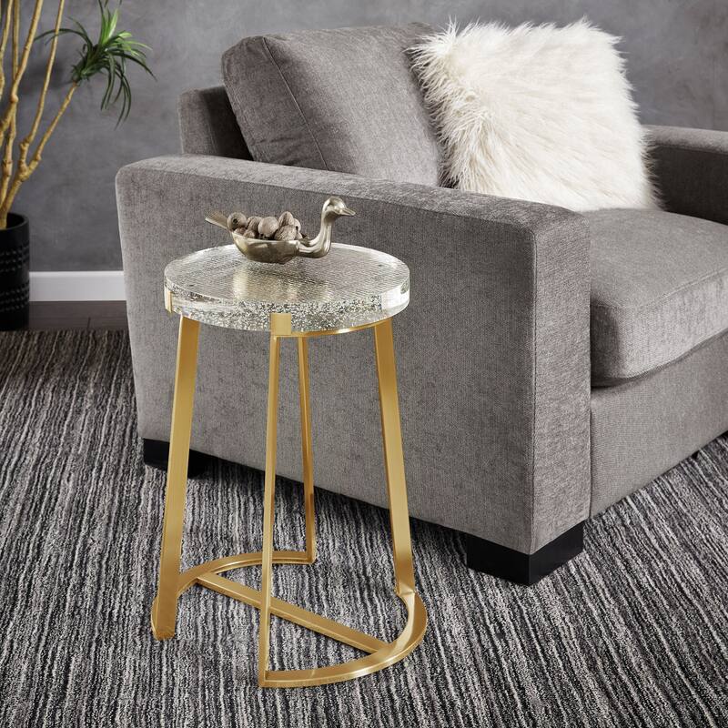 Vardo Stainless Steel Cast Glass Top Table by iNSPIRE Q Modern