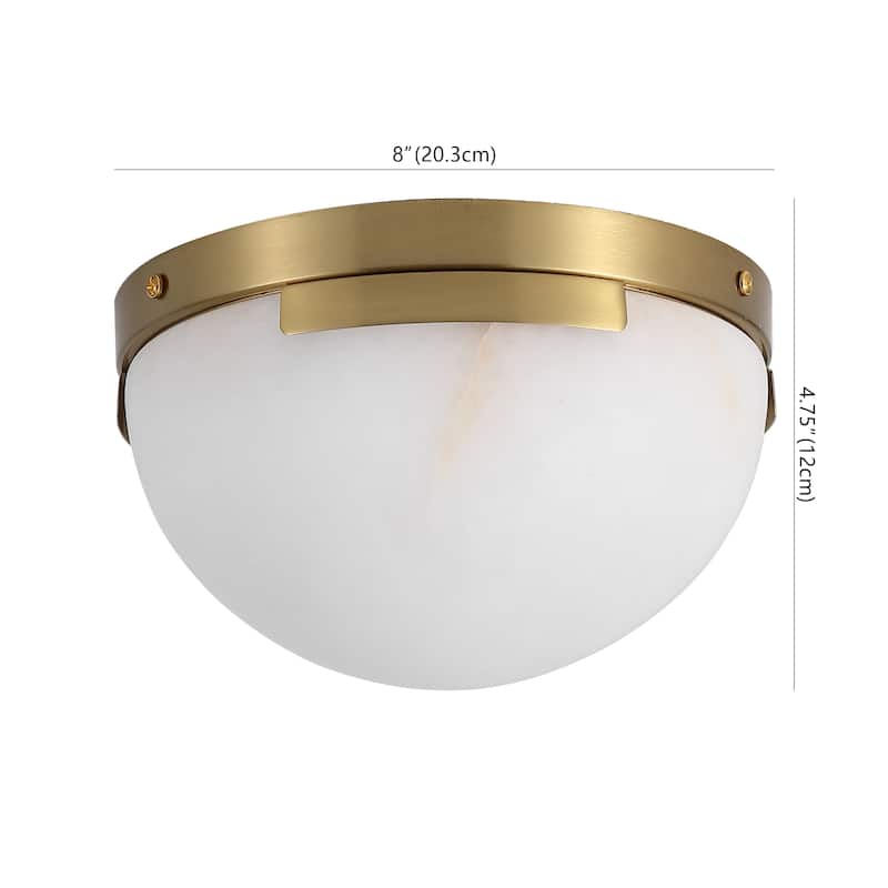 SAFAVIEH Couture Eddie Alabaster Flush Mount - 8"W x 8"D x 5"H