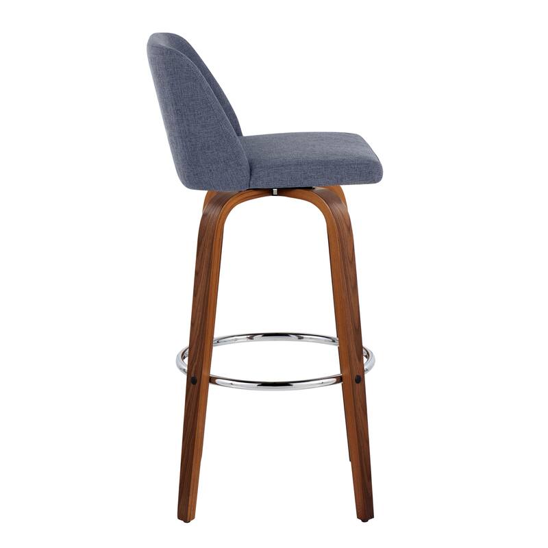 Carson Carrington Vallberga 30" Fixed-Height Bar Stool with Walnut Wood Base (Set of 2)