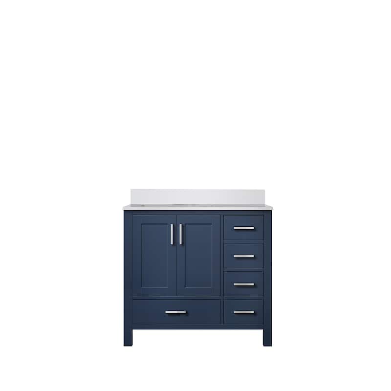 Jacques 36 in. W x 22 in. D Left Offset White Bath Vanity and Cultured Marble Top