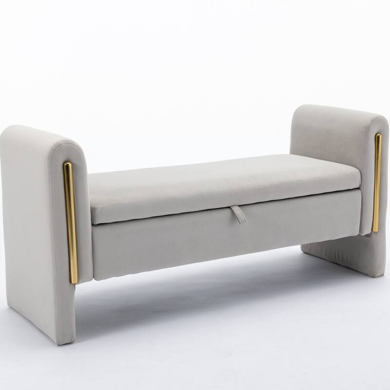Velvet or Teddy Fabric Bedroom Storage Bench, Living Room Shoe Bench