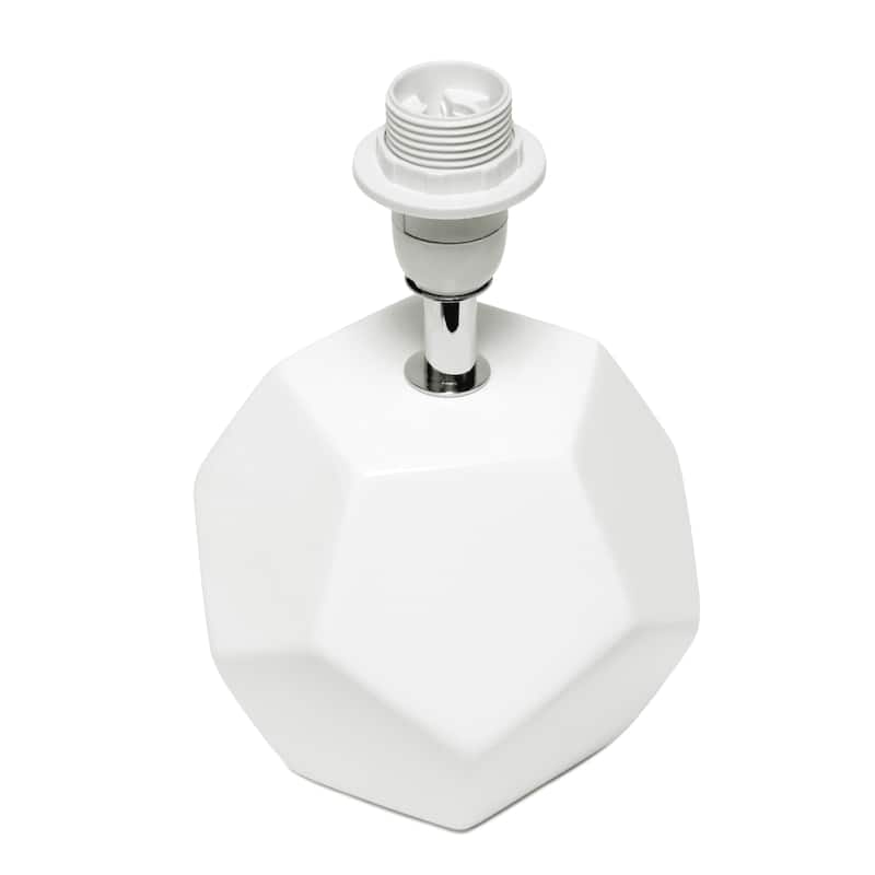 10.24" Modern Geometric Table Lamp with Ceramic Base and Fabric Shade for Bedroom or Office - 5.51"L x 5.51"W x 10.24"H