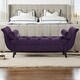 preview thumbnail 46 of 157, Alma 64.5in Flared Arm Bench with Bolster Pillows Purple - Velvet