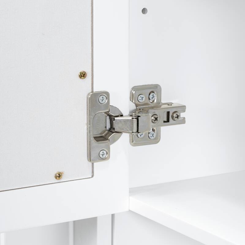 Roomfitters 36" Bathroom Medicine Cabinet, Textured Wall Mounted Mirror Cabinet with 3 Doors & Open Shelf