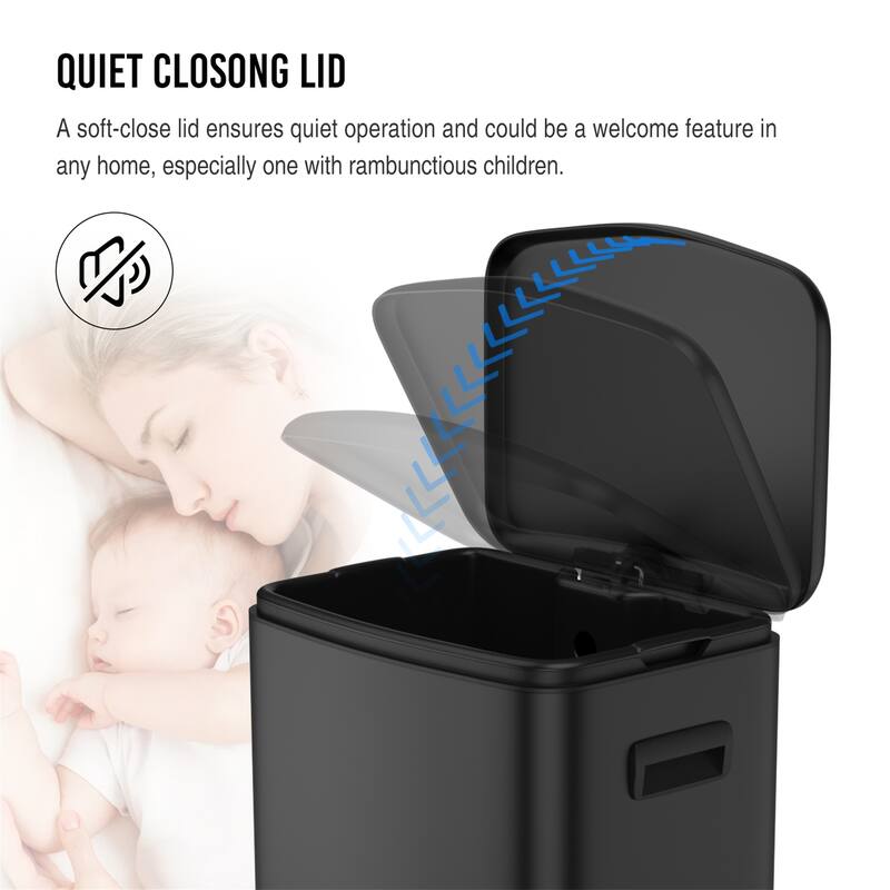 13 Gallon 50L Kitchen Soft Close Trash Can