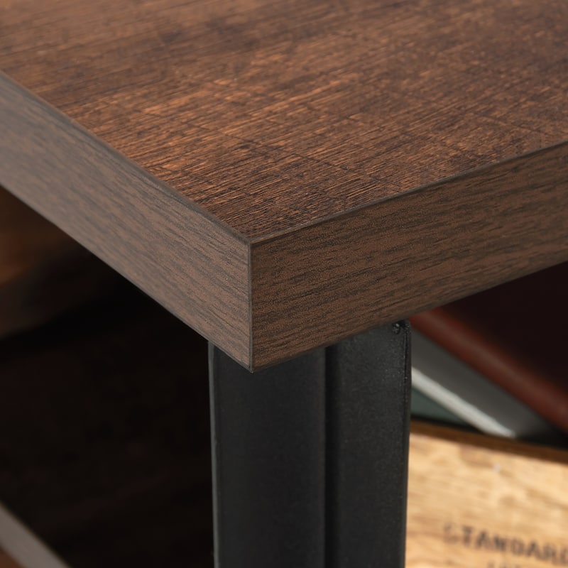 Wood Hutch with Barrister Door, Brown - 60" W x 12.13" D x 36.81" H