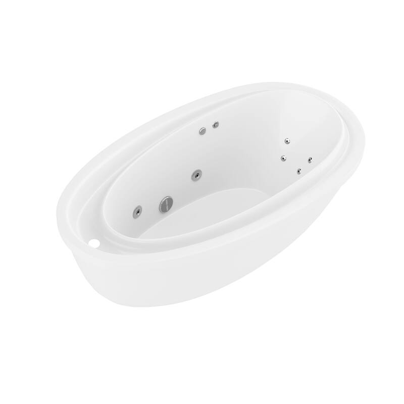 Leni 5.9 ft. Jetted Whirlpool Tub with Reversible Drain in White - White