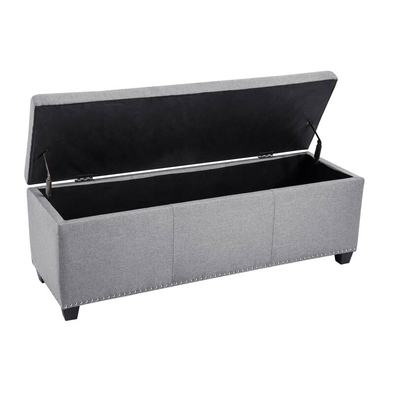 Porthos Home Hekla Fabric Upholstered Flip Top Storage Ottoman Bench