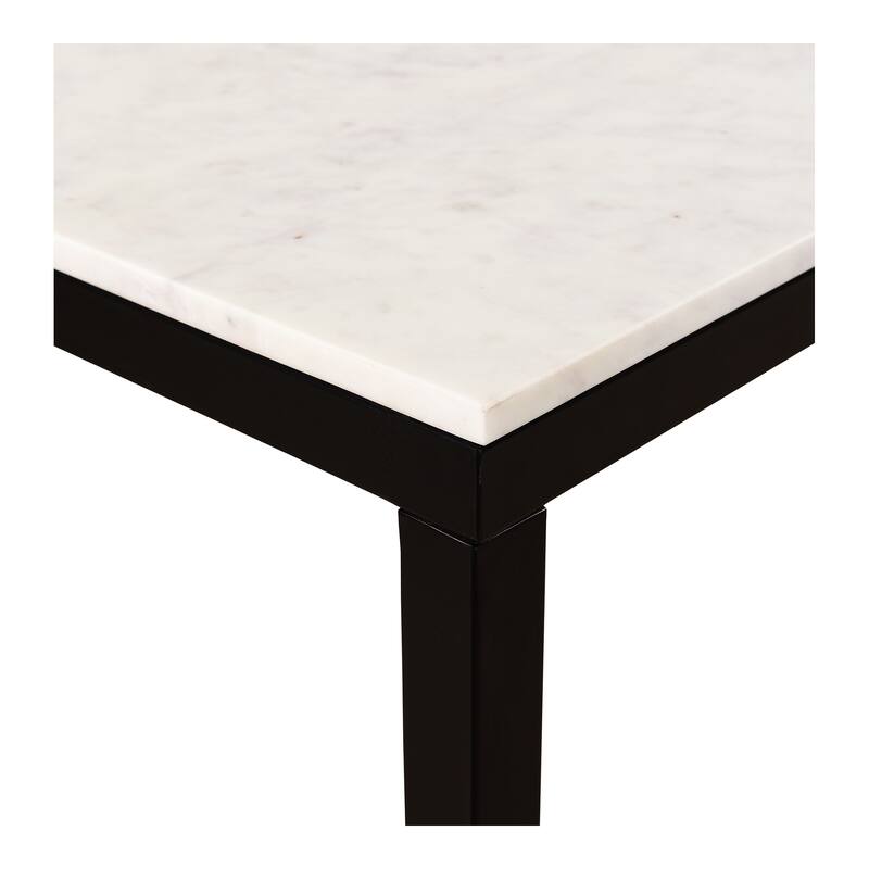 Aurelle Home Pariso Modern White Marble-Top Table - 60" W x 30" H x 36" D