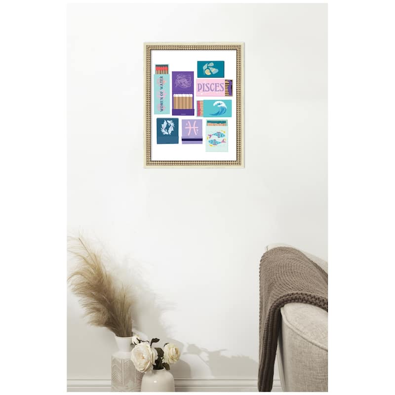 Kate and Laurel Pisces Matchbooks 14x18 FC by Megan Ryan Framed Wall Art Print