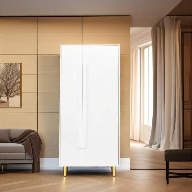 Armoire with 2 Doors with Handle for bedroom - White