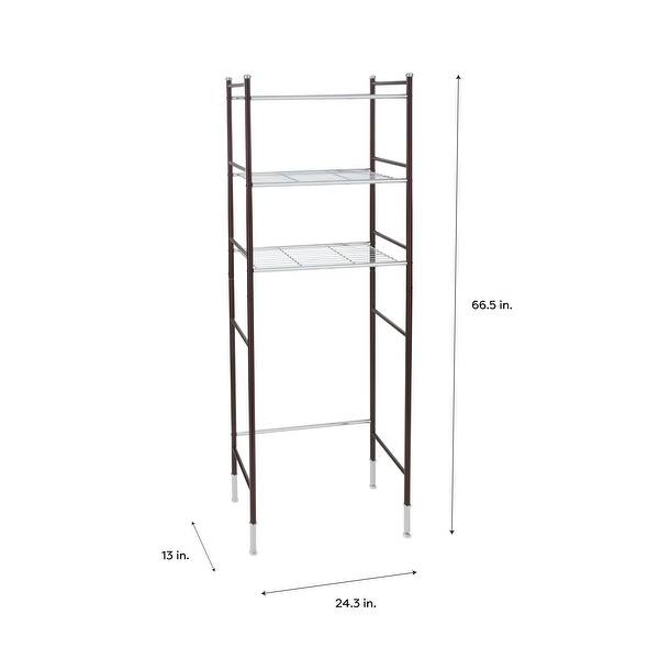 Organize It All 3 Tier Duplex Line Over the Toilet Space Saver Rack 24.25 x 13.00 x 66.50