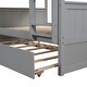preview thumbnail 9 of 7, Convertible Wood Full Size Bunk Bed with Trundle & Ladder, Solid Wood Detachable Bunkbeds Frame for 3 Kids, Full Over Full Size
