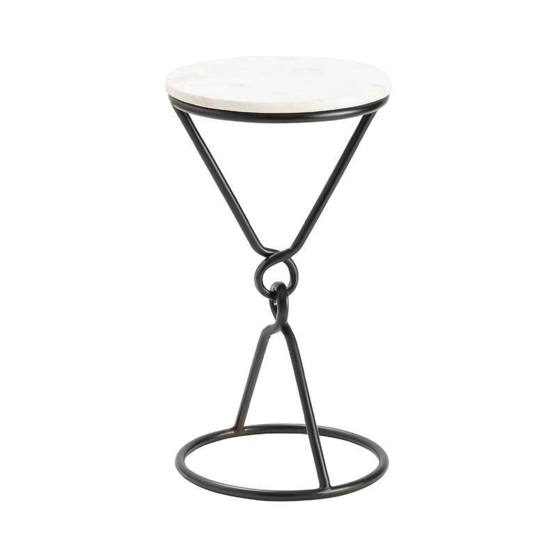 Sussex Drink Table - 13x13x23 - 13x13x23 - Black/White - Marble
