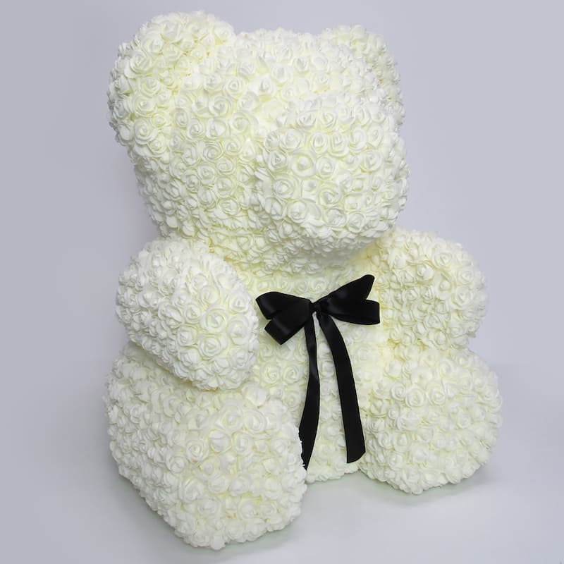 XL Forever Rose Bear Flower Teddy Bear 25" with Gift Box for Valentines Day, Anniversary, Birthday, Gift for Her