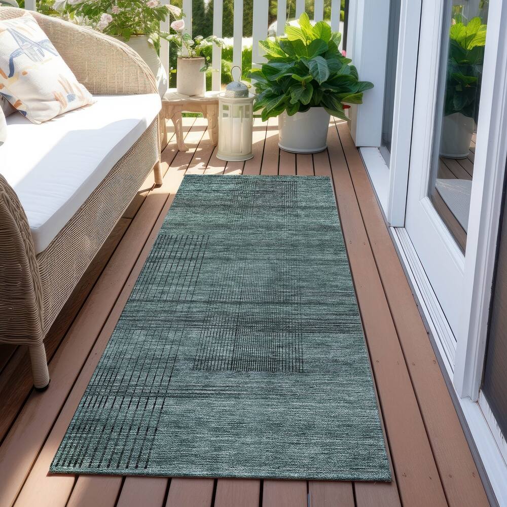 Machine Washable Indoor/ Outdoor Chantille Contemporary Imprints Rug