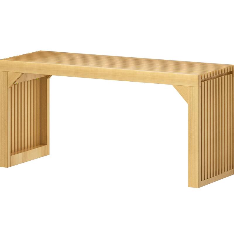 Rustic Solid Wood Bench - Triangular Support Design