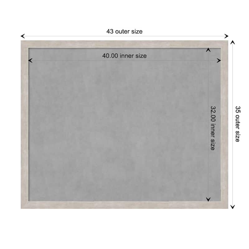 Amanti Art Marred Silver Framed Magnetic Board - Board Size 40x32