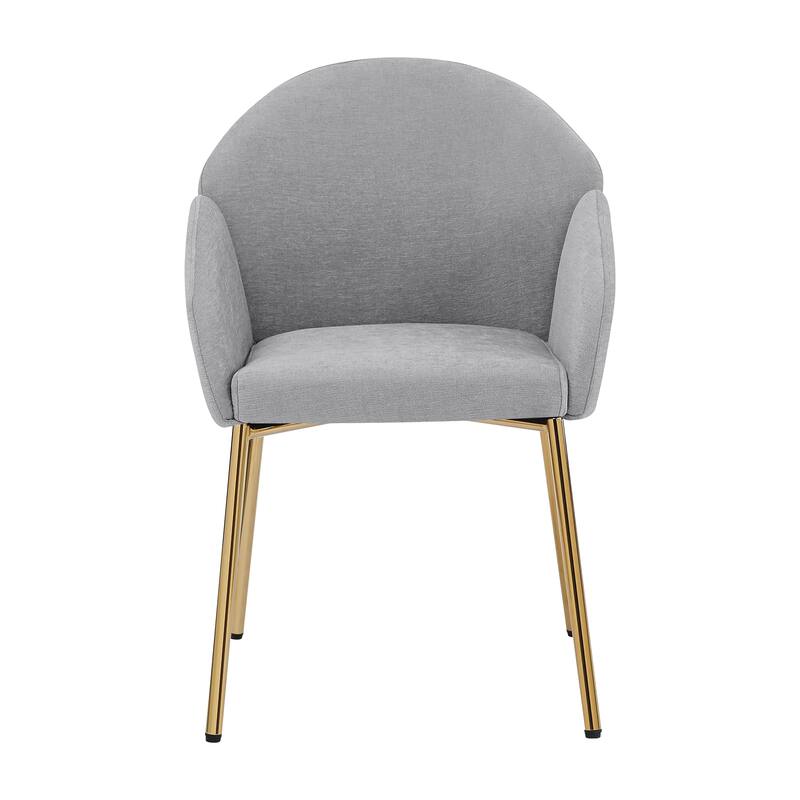 Roomfitters Upholstered Accent Armchair Set of 2, Modern Curved Design with Gold Legs