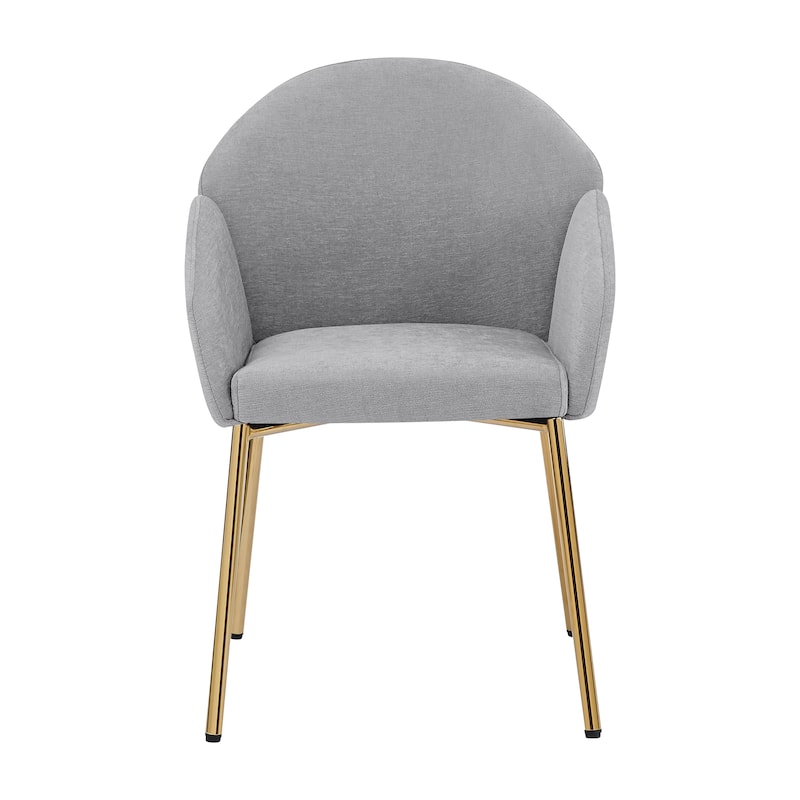 Stylish Vanity Chair Coffee Chair with Armrests, Grey Upholstered Chair Dressing Chair Dining Chair for Dining Room