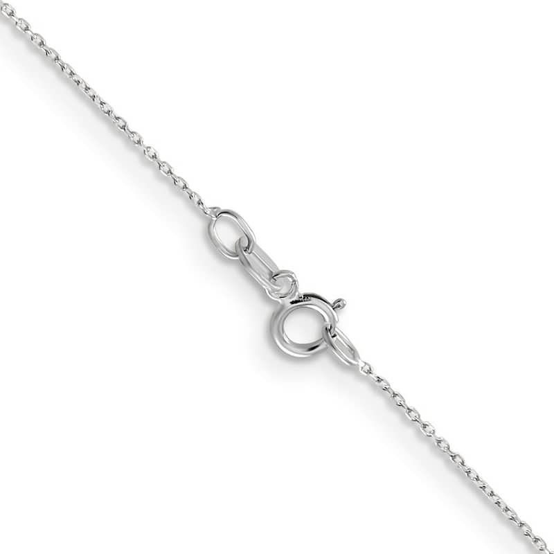 Curata 14k White Gold Solid 10" 0.6mm Open Cable Chain Ankle Bracelet (Spring-ring)