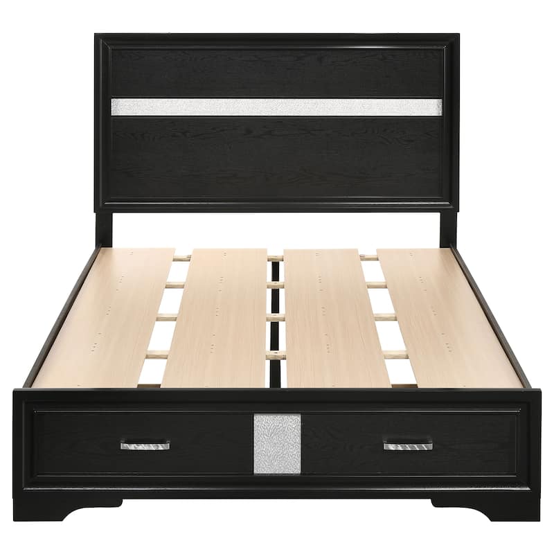 Miranda Contemporary Wood Storage Panel Bed