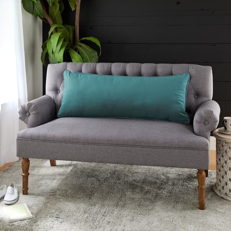 Sorra Home Solid Velvet Indoor Corded Pillow Single - Nile 16 in H x 42 in W x 7 in D