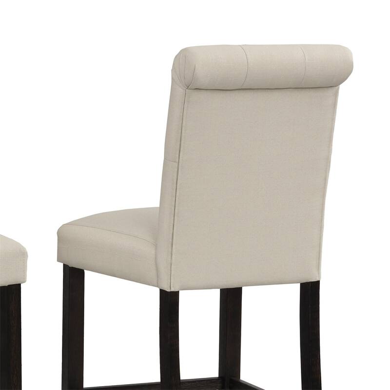 Solid Wood Tufted Barstool,Set of 2