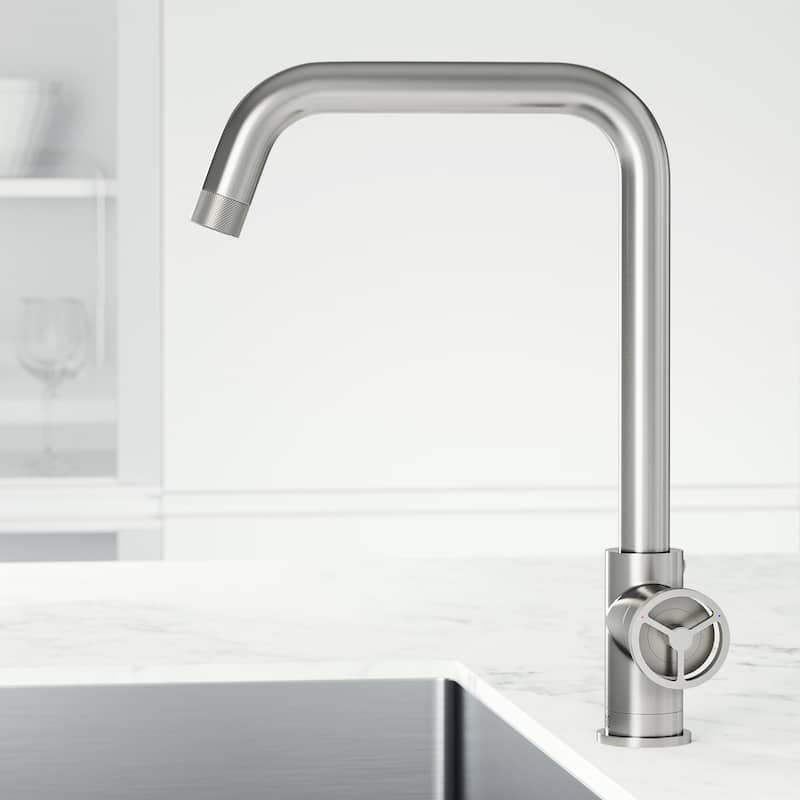 VIGO Cass Industrial 14" H Single Handle Kitchen Bar Faucet
