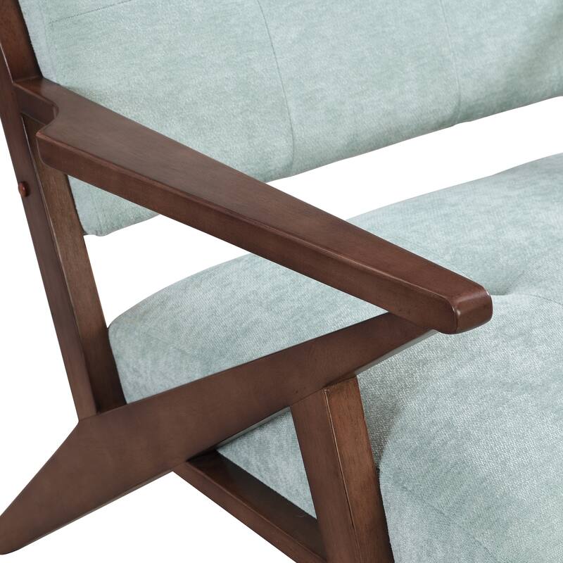 Solid Wood Frame Accent Chair Arm Chairs with Plush Cushions