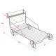 preview thumbnail 4 of 21, Twin Size Metal Car Bed with Four Wheels, Guardrails and X-Shaped Frame Shelf
