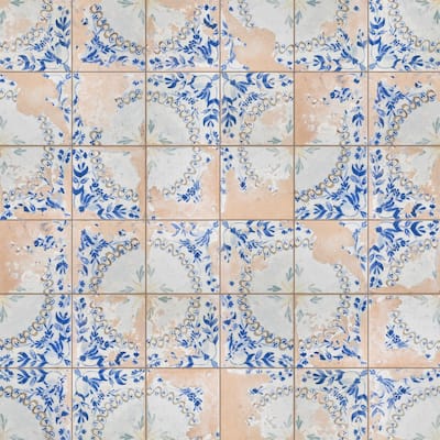 Merola Tile Kings Luxe Heritage Ornate 17-5/8" x 17-5/8" Ceramic Floor and Wall Tile
