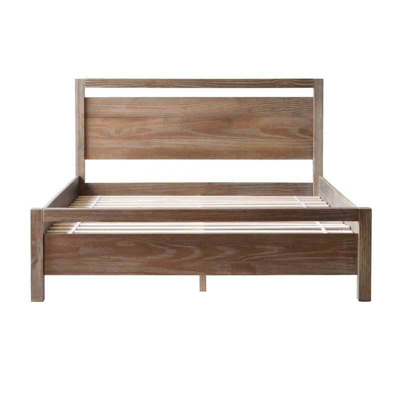 Grain Wood Furniture Solid Wood Loft Platform Bed - Weathered Pine - Full