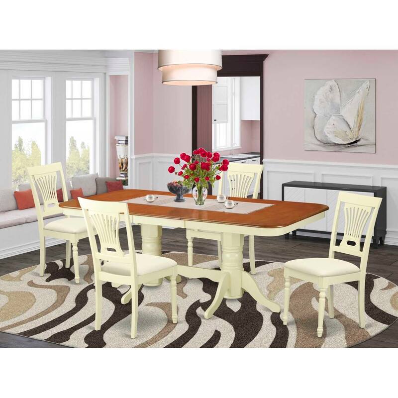 Dining Table Set 5 Piece Kitchen Table with Chairs - Classic Comfort Design