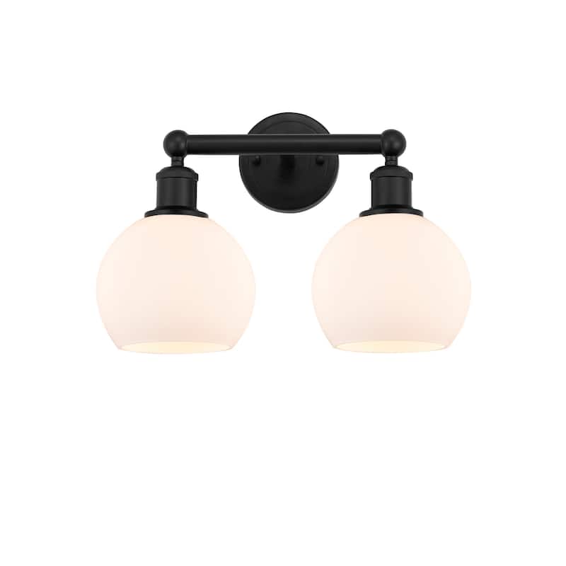 Innovations Lighting 616-2W-11-15 Athens Vanity Athens Deco Swirl 2 - Matte Black / Matte White