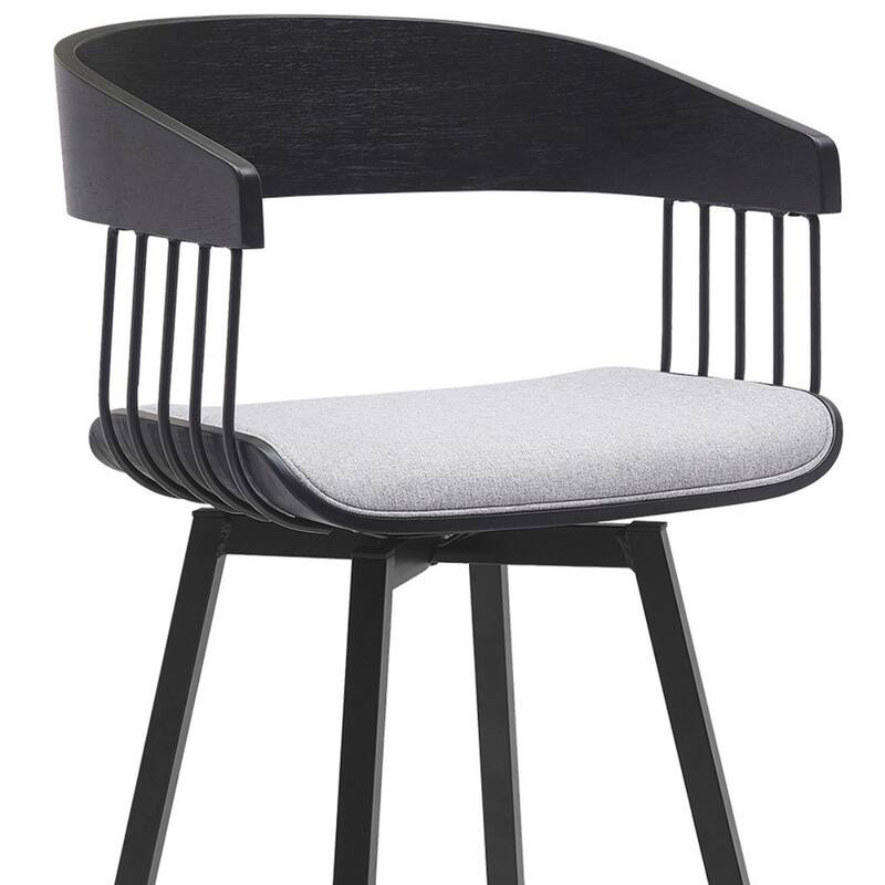 Modern Swivel Bucket Seat Bar Stool with Footrest and Armsrest Metal Frame for Kitchen Island